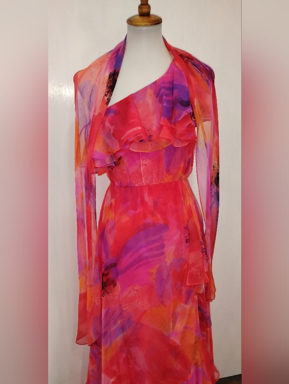 VINTAGE LILLIE RUBIN RUFFLED GOWN - Picture 8 of 15
